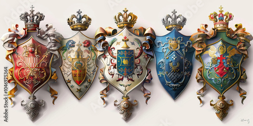 Family Crest: A coat of arms with intricate designs and symbols, representing the unique heritage and lineage of a particular family.