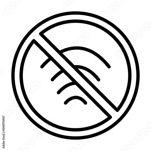 No Internet Vector Line Icon Design