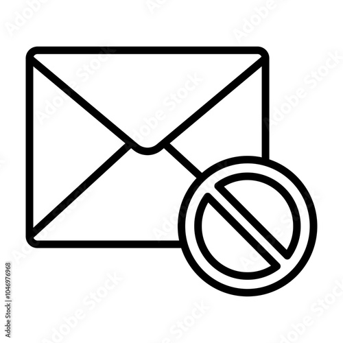 Email Blocker Vector Line Icon Design