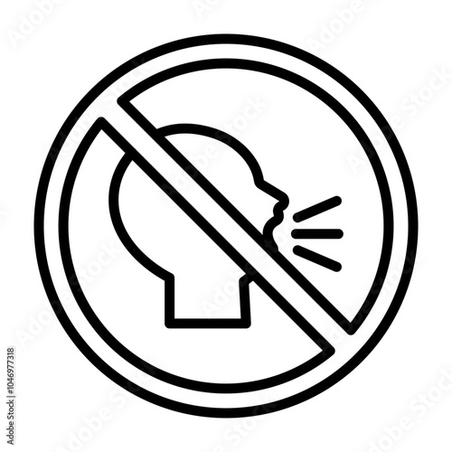 No Shouting Vector Line Icon Design