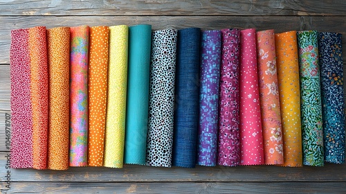 Bright and Colorful Fabric Swatches for Creative Projects photo