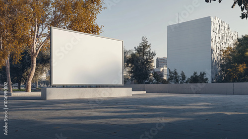 Advertising Display Mockup, high-end and customizable with realistic high-resolution rendering, ideal for branding, marketing design, and impactful presentations, AI Generative