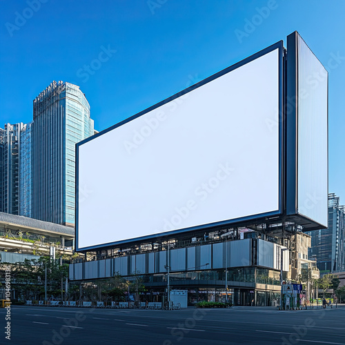 Advertising Display Mockup, high-end and customizable with realistic high-resolution rendering, ideal for branding, marketing design, and impactful presentations, AI Generative