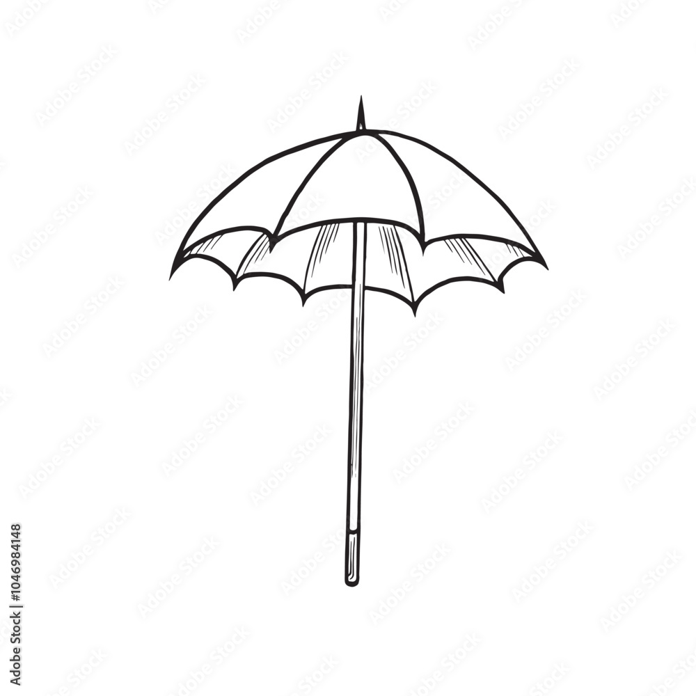 Open umbrella sketch. Vector graphic line illustration hand drawn isolated. Black and white doodle. Parasol symbol. Weather signs. Item for protection from rain. Clipart for card, print, website, logo Open umbrella sketch. Vector graphic line illustration hand drawn isolated. Black and white doodle. Parasol symbol. Weather signs. Item for protection from rain. Clipart for card, print, website, logo