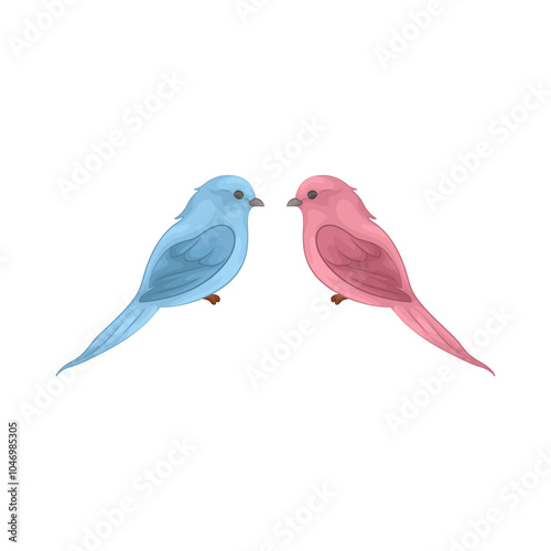 Illustration of bird couple