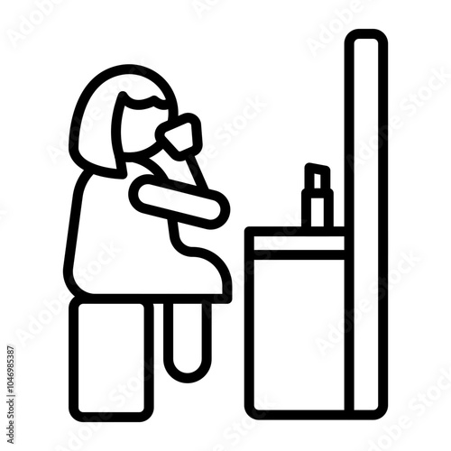 Woman Make up Vector Line Icon Design