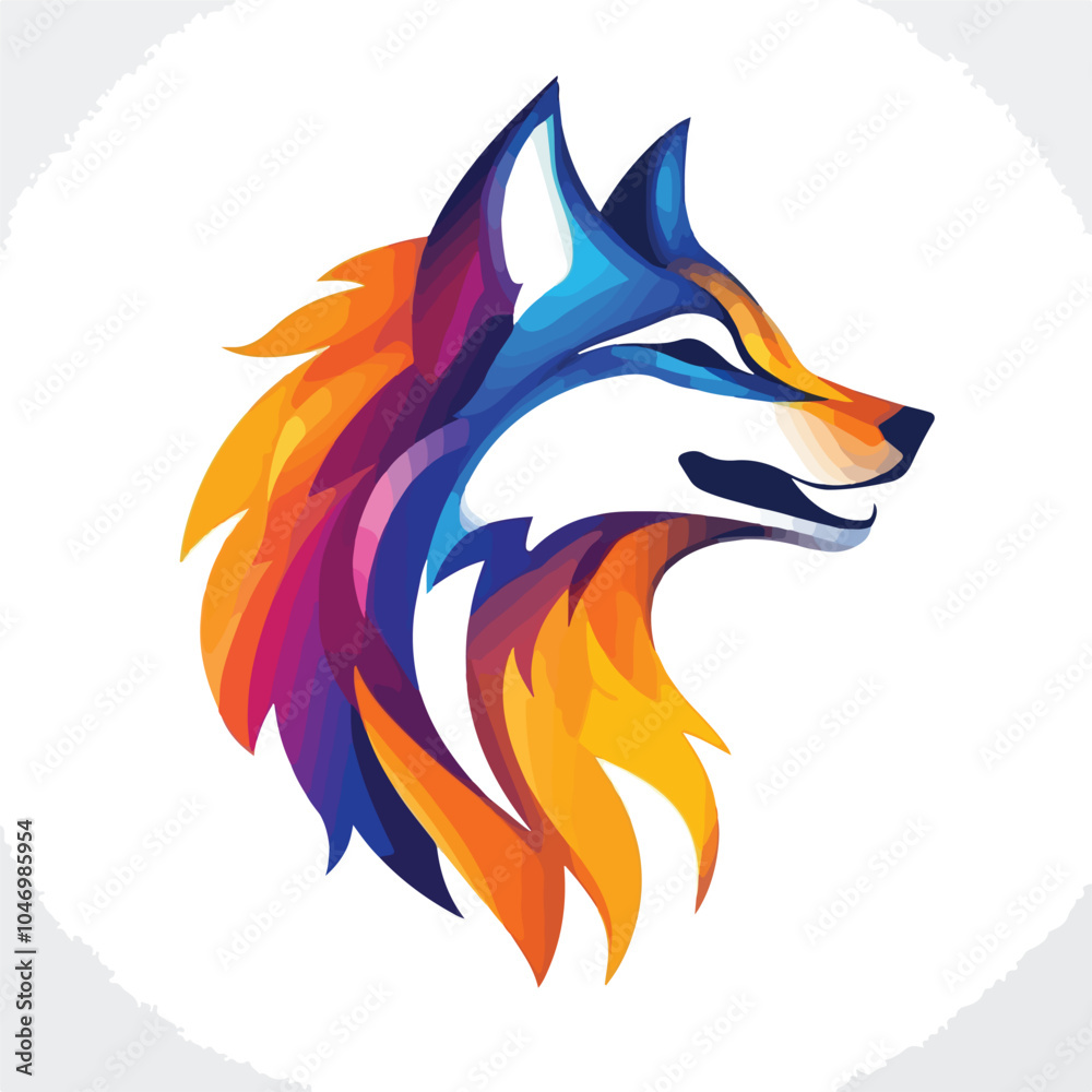 Naklejka premium Abstract Wolf Logo Design Template Vector Illustration