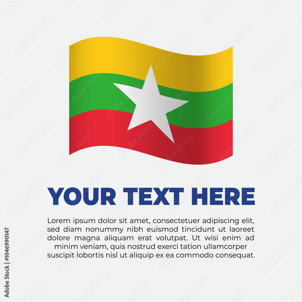 Myanmar Flag Banner Background Template Myanmar Flag Banner Background Template