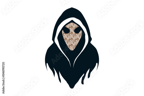 skull with hoody vector