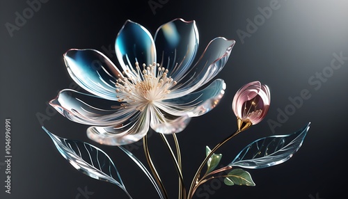 Stunning Glass Flower Art Illustration