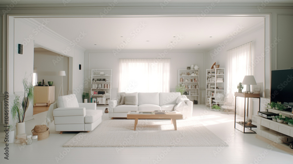 Scandinavian Living Room interior design. 3d render Scandinavian Living Room interior design In this soothing retreat, a subtle blend of white, ivory, beige, and gray hues wraps the space in
Scandinavian Living Room interior design. 3d render Scandinavian Living Room interior design In this soothing retreat, a subtle blend of white, ivory, beige, and gray hues wraps the space in