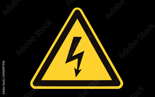 Danger Electrical Hazard High Voltage Sign Isolated Macro Triangle Signage