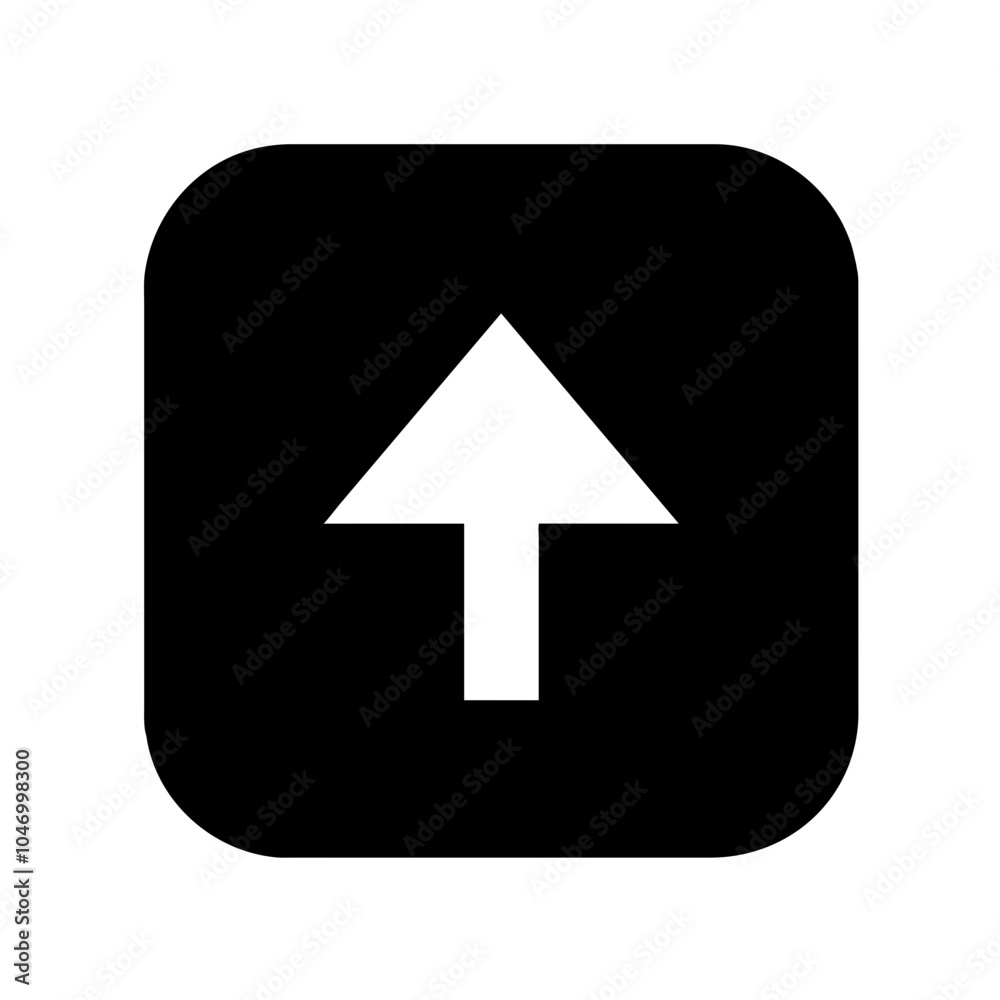 An icon typically used to signify uploading or an upward action within a square context An icon typically used to signify uploading or an upward action within a square context
