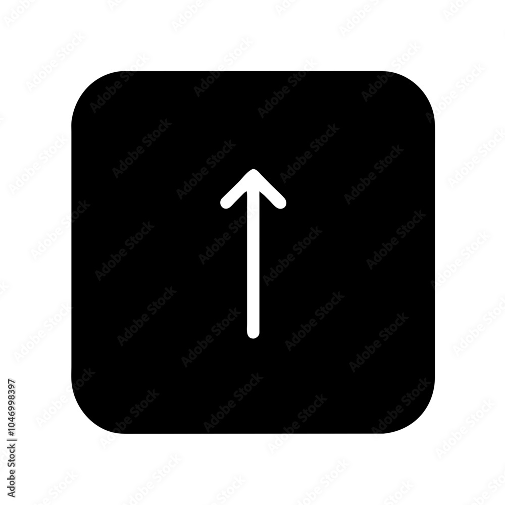 An icon typically used to signify uploading or an upward action within a square context An icon typically used to signify uploading or an upward action within a square context