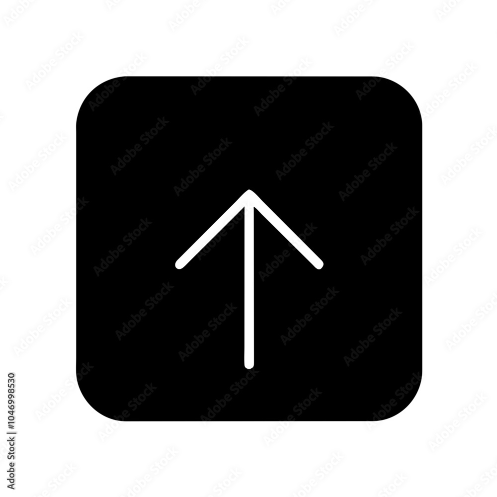 An icon typically used to signify uploading or an upward action within a square context An icon typically used to signify uploading or an upward action within a square context