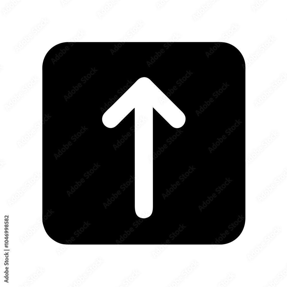 An icon typically used to signify uploading or an upward action within a square context An icon typically used to signify uploading or an upward action within a square context