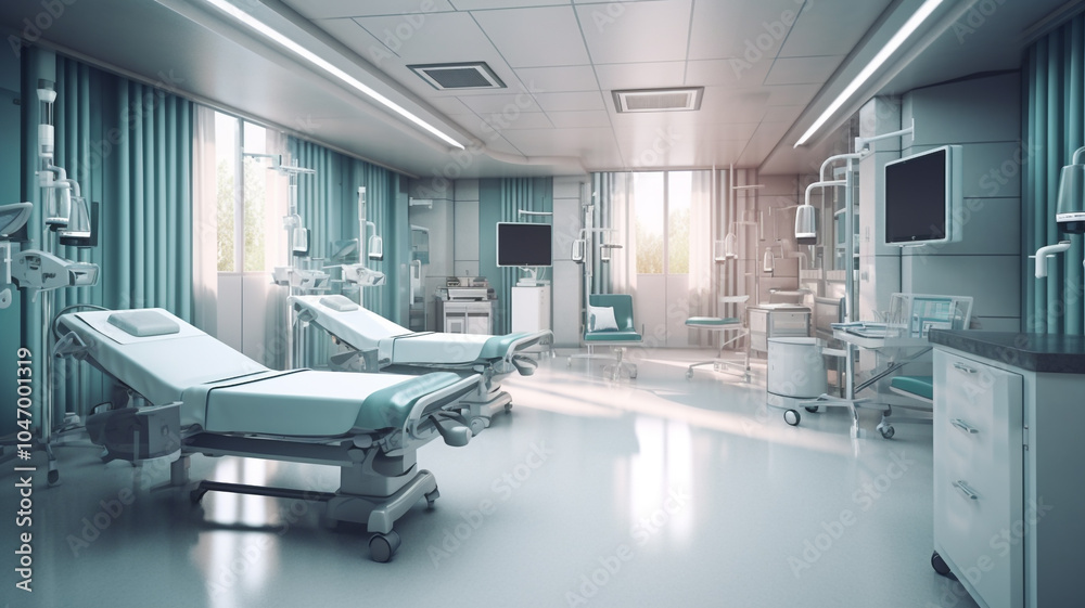 A hospital room featuring two beds neatly made up with crisp linens and a bedside table holding essentials for patient care A well-equipped intensive care unit (ICU) in a modern Indian hospital
A hospital room featuring two beds neatly made up with crisp linens and a bedside table holding essentials for patient care A well-equipped intensive care unit (ICU) in a modern Indian hospital