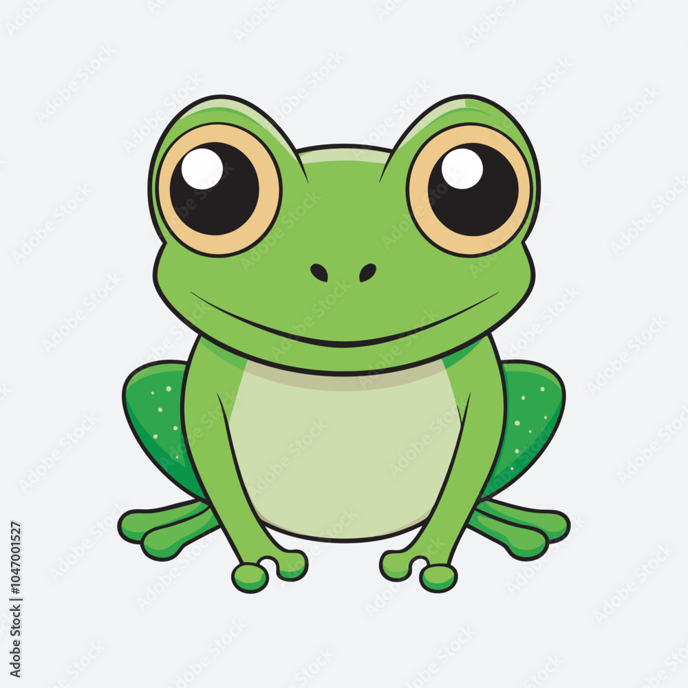 A cute big eyes frog vector art illustration file. A cute big eyes frog vector art illustration file.