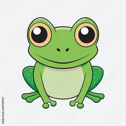 A cute big eyes frog vector art illustration file.