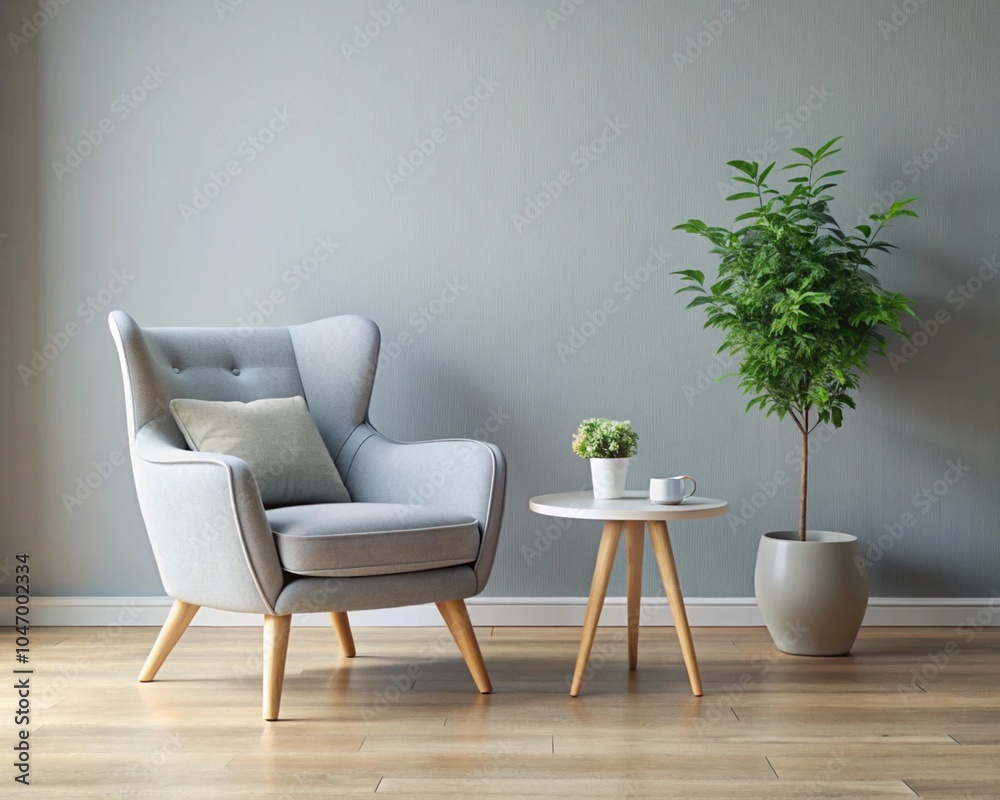white arm chair in a isolated room white arm chair in a isolated room