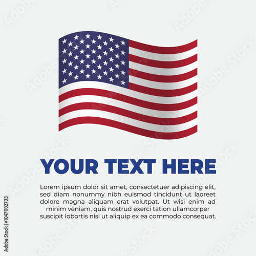 USA Flag Banner Background Template