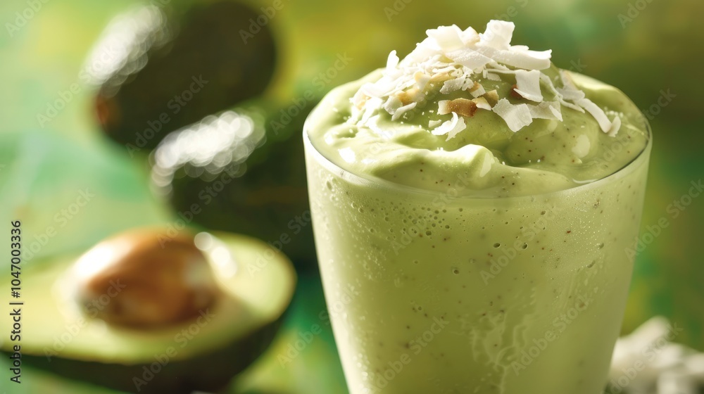 Refreshing Avocado Smoothie with Coconut Flakes Refreshing Avocado Smoothie with Coconut Flakes
