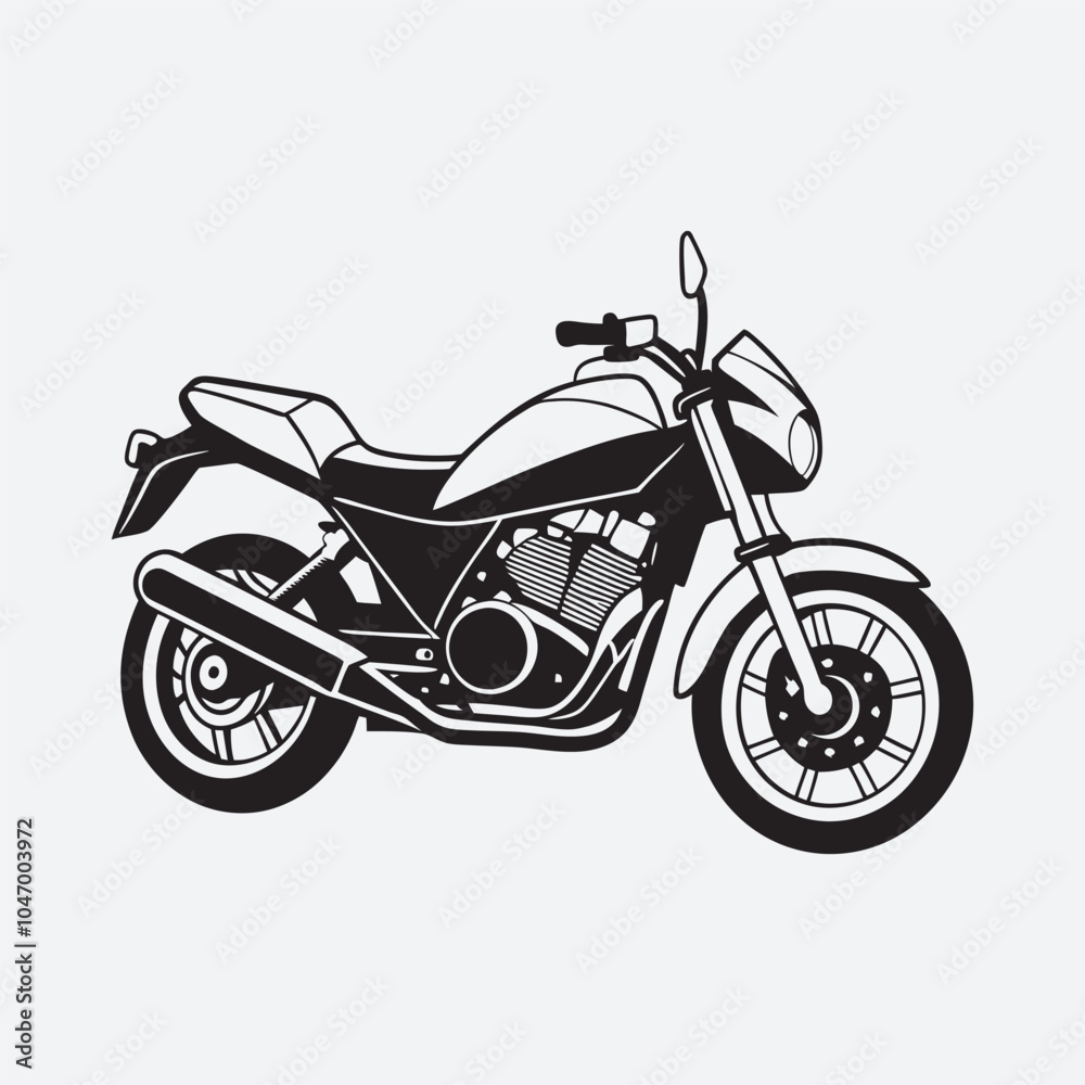 Fototapeta premium Motorcycle silhouette line art vector file.