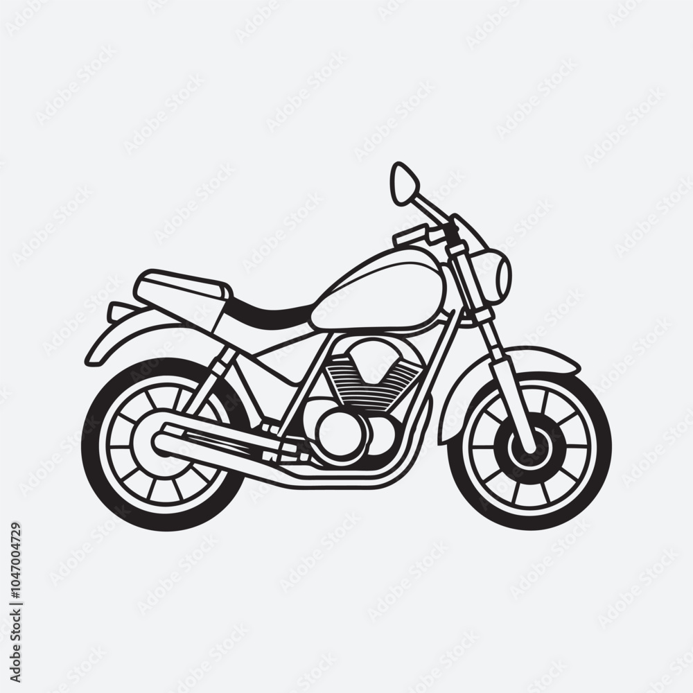 Motorcycle silhouette line art vector file. Motorcycle silhouette line art vector file.