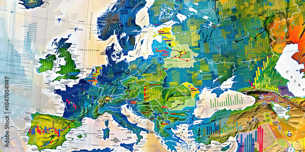 A collage of European maps and graphs, focusing on environmental issues such as air pollution and renewable energy usage. A collage of European maps and graphs, focusing on environmental issues such as air pollution and renewable energy usage.