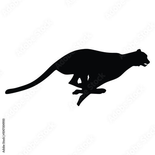 the silhouette of a cheetah running full speed after its prey