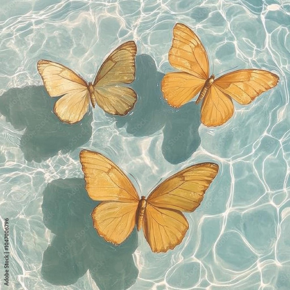 beautiful butterflies floating in water beautiful butterflies floating in water
