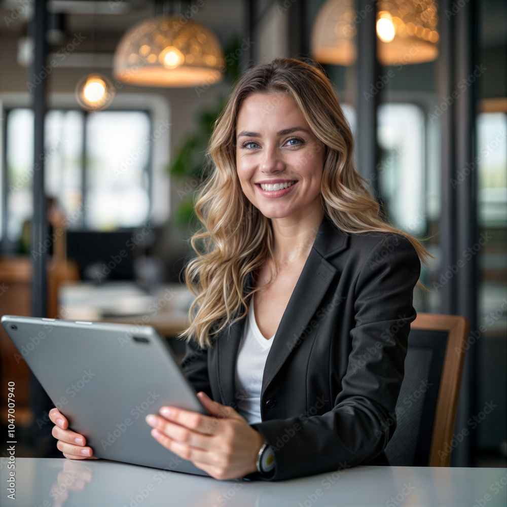 Confident businesswoman in modern office Confident businesswoman in modern office