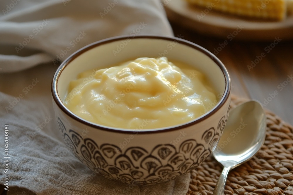 Creamed Corn Delight. Creamy Corn Bowl - Delicious Homemade Cooked Dish Creamed Corn Delight. Creamy Corn Bowl - Delicious Homemade Cooked Dish