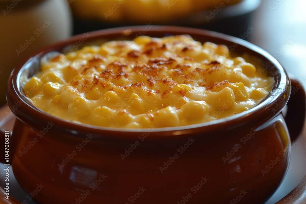 Creamed Corn Delight in a Bowl. Creamy Corn Dish for a Delicious Dinner Creamed Corn Delight in a Bowl. Creamy Corn Dish for a Delicious Dinner