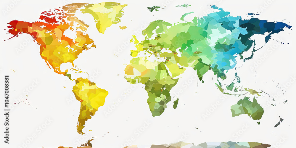 Obraz premium A choropleth map of the world, shaded in different colors to indicate the prevalence of certain diseases, offering a global overview of healthcare concerns.