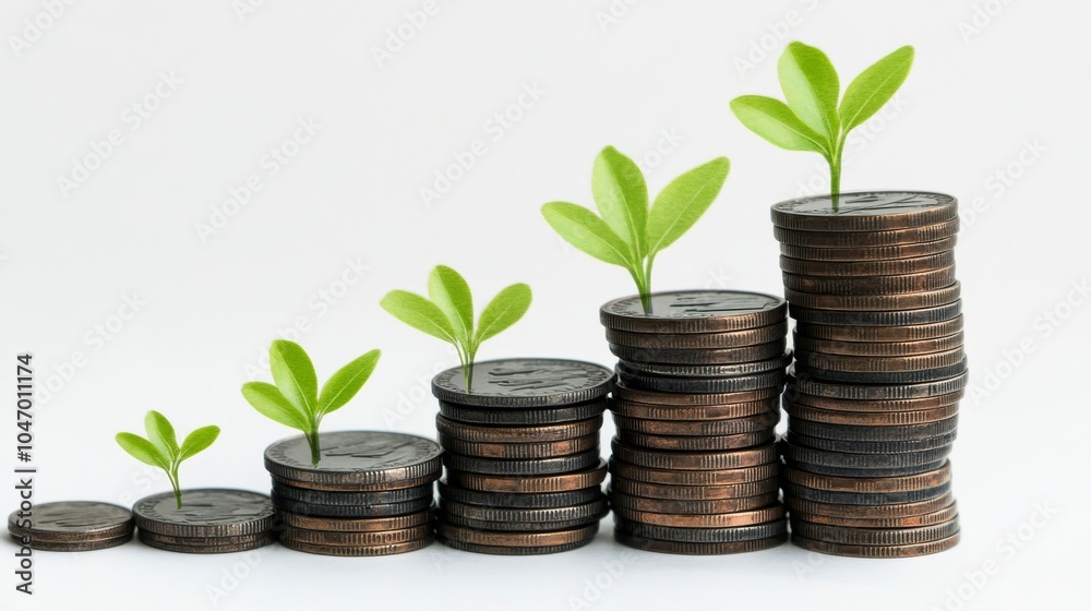 Growing Money Plant Coins Financial Growth Business Investment Growing Money Plant Coins Financial Growth Business Investment