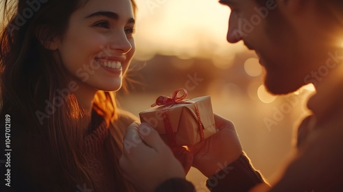 Couple Exchanging Romantic ...