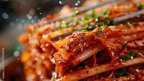 Close-up RAW Style of Traditional Korean kimchi fermentation, probiotic food