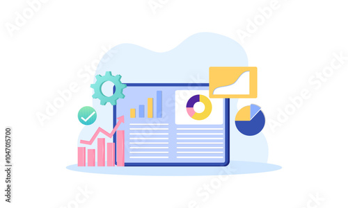 Data analytics, SEO Optimization dashboard and business finance report concept