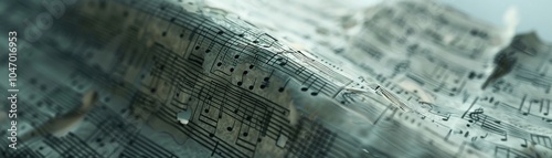 closeupA hauntingly beautiful wireframe mesh depiction of a musical graveyard, showcasing forgotten instruments and the evolution of music  ,Music