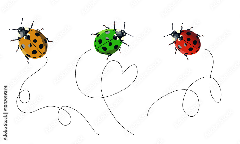 Fototapeta premium illustration of a ladybug