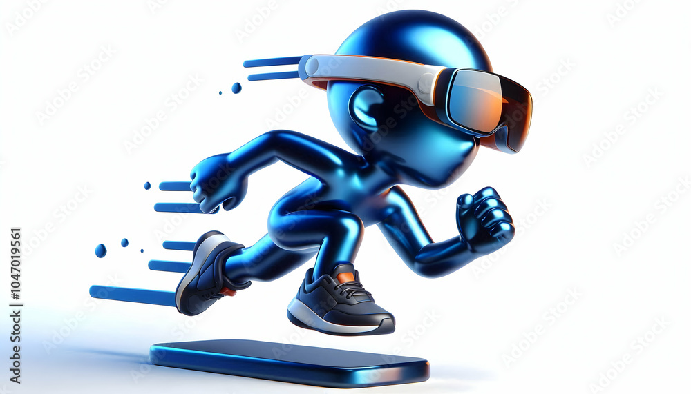 3D Glossy Runner Augmented Reality Glasses Static Shot Plain Background Copy Space Enhancing Exercise AR Technology France Iconic Design 3D Glossy Runner Augmented Reality Glasses Static Shot Plain Background Copy Space Enhancing Exercise AR Technology France Iconic Design