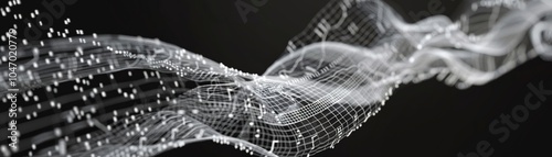 closeupA whimsical wireframe mesh illustration of a music box, filled with delicate details and a sense of wonder  ,AI Music Technology