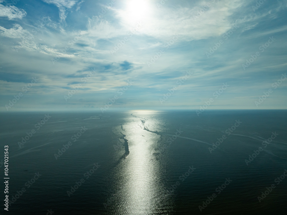Beautiful sea summer landscape in high travel season in Thailand, Nature sky sea background,High angle view seascape nature view Beautiful sea summer landscape in high travel season in Thailand, Nature sky sea background,High angle view seascape nature view