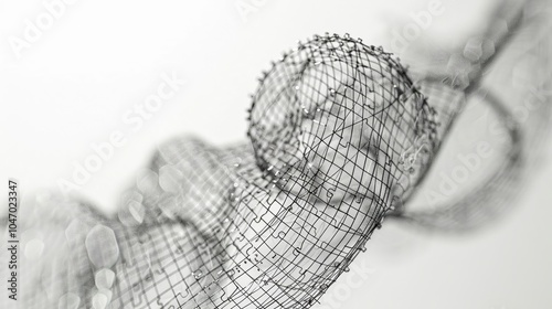 closeupA whimsical wireframe mesh illustration of a music box, filled with delicate details and a sense of wonder  ,AI Music Technology