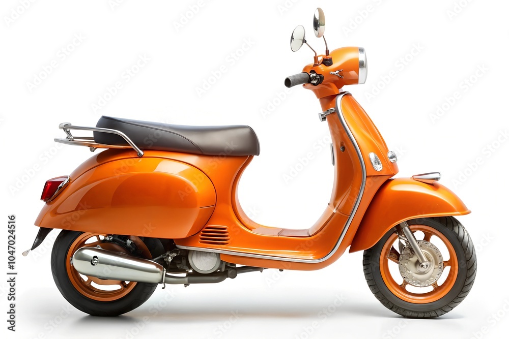 Orange scooter isolated on white background Orange scooter isolated on white background