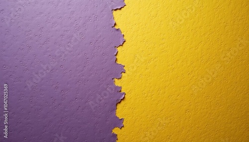 Textured Surface Divided Into Purple And Yellow With Jagged Edge