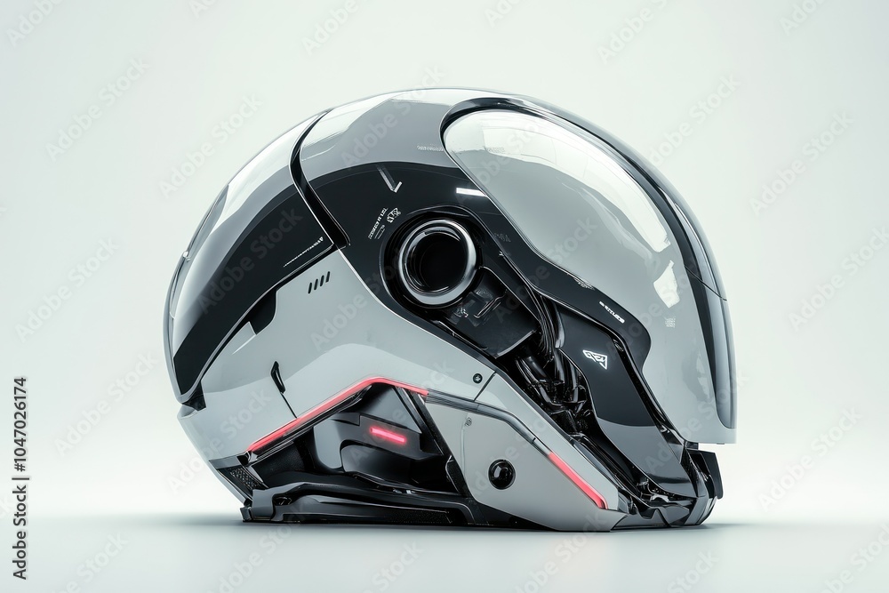 Fototapeta premium Futuristic Tech Helmet Design in Modern Style