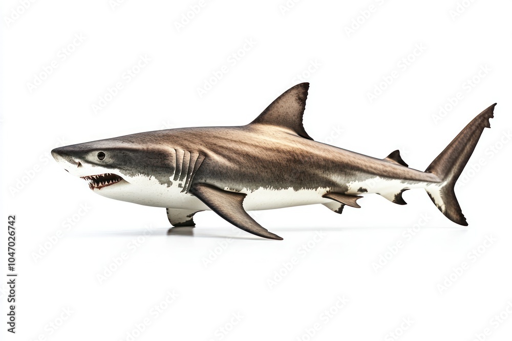 Obraz premium Realistic Shark Swimming in Clear Water