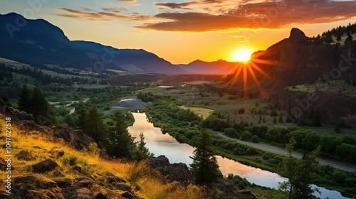 Nature's magnificent, beautiful and tranquil river illustrations,generated with AI.